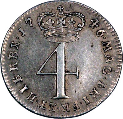 Reverse of 1746 Maundy Fourpence
